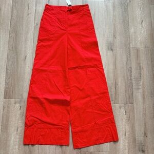 NWT $130 Anthropologie Women’s Colette Poplin Wide Leg Pants Red Size 4